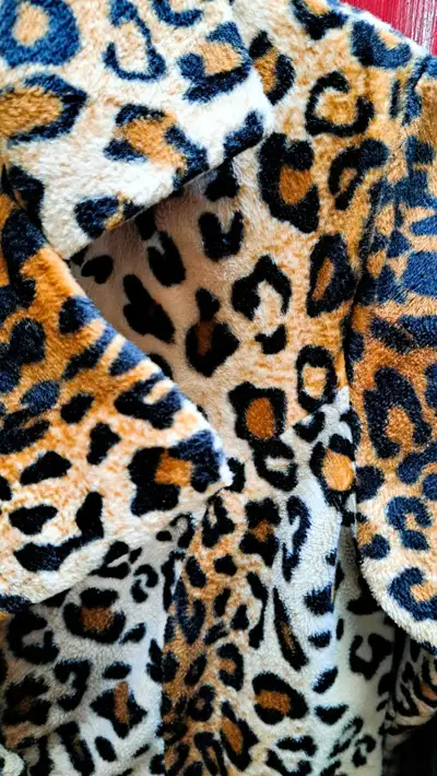 Women's Vintage Leopard Print Plush Blazer Jacket Made in USA, View more