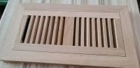 White Oak Wood Floor Register Vent Flush Mount with Frame

