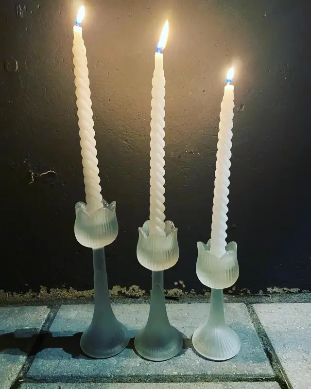 3 SCANDINAVIAN STYLE FROSTED GLASS CHANDELIERS Candelabra Tulip Shaped62863271375491123