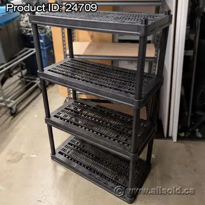 Dimensions: approx. 36" W x 18" D x 56" H Comes with enough bars for 4 shelves, with spare shelves a...