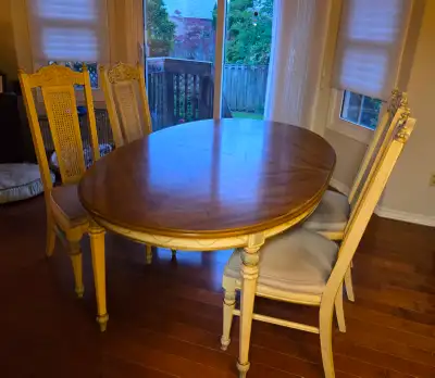 Vintage Oval Dining table, 4 chairs and a leaf, View more