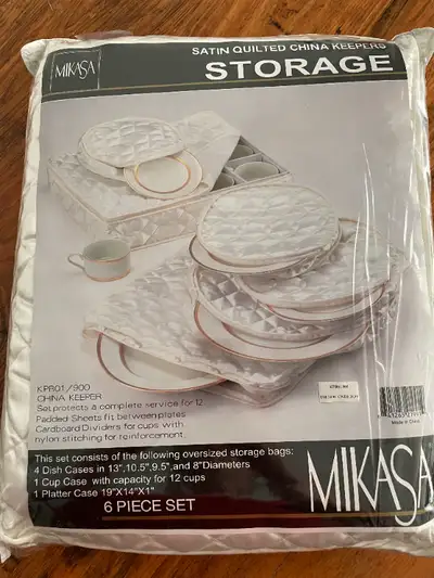 MIKASA - SATIN QUILTED CHINA KEEPERS - 6 PC. NIB, View more