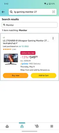 LG Ultragear Gaming Monitor 27"