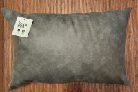 Kode eco Washed Cotton Velvet Cushion - Charcoal 16" x 24"