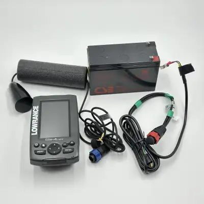 Lowrance Elite-4 HDI Fish Finder / Sonar Boat & Ice Fishing Complete Kit 4-inch colour display with...