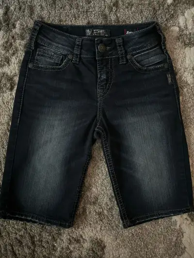 Women’s Silver Shorts, Suki Mid Bermuda, Size 26, View more