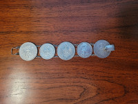 Antique German Silver Coins Bracelet 1911-1913