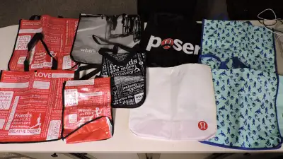 9pc Lululemom Reusable Shopping Bags, View more