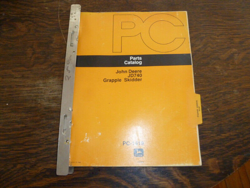 Used, John Deere 740 Grapple Skidder Parts Catalog manual  PC-1419 for sale  