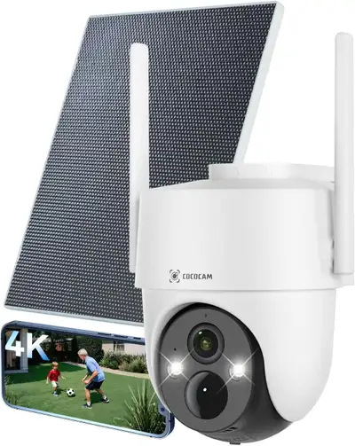 COCOCAM 4K 8MP Solar Security Camera Outdoor, View more