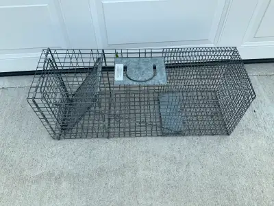 I'm selling a used Havahart Easy Set live animal trap, designed for humane capture of small animals...
