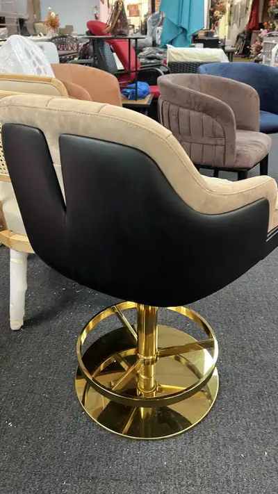 luxury beautiful heavy duty quilted velvet swivel bar stool, View more
