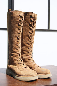 Zara tall tan suede platform boots size 39
