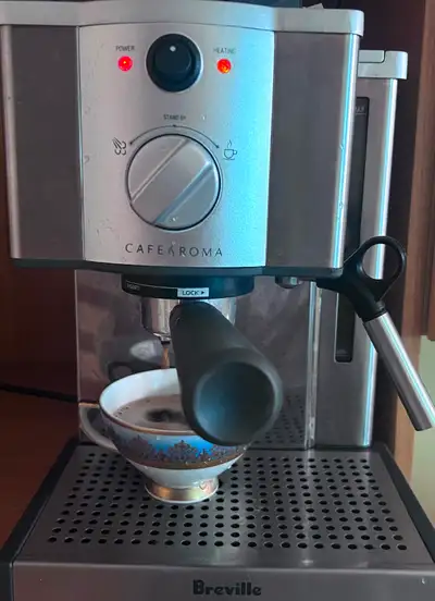Used Breville silver coffee machine, View more