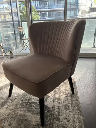 Dusty pink lounge chair, View more