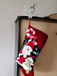 Christmas Santa & snowman  stocking and sleigh holder, 