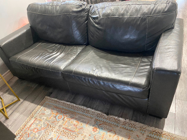 Grey leather couch in Couches & Futons in Hamilton - Image 2