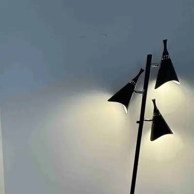 Black 3-Light Floor Lamp with Adjustable Shades, View more