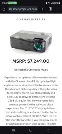 8k smart projector and screen with sound bar all brand new 