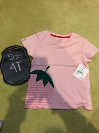 Brand new Joe Fresh Pink Strawberry T-shirt - 4T
