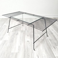 1950s ATOMIC MCM IRON WIRE + GLASS COFFEE TABLE