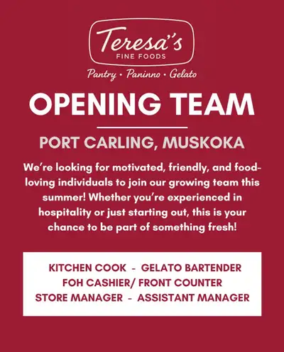 Job opportunity for Port carling Muskoka (food market), View more