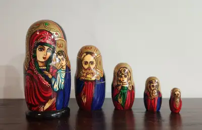Beautiful Large Hand Painted Russian Matryoshka Doll, Nesting Doll, Religious Art, Religious Paintin...