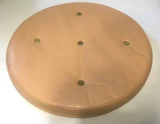 Vintage Mid Century Modern 1960s Footstool Pink Faux Leather in Arts & Collectibles in St. Catharines - Image 6