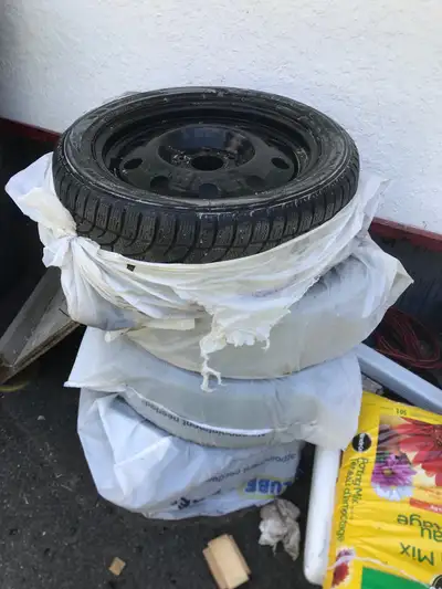Tires and black rims were used for less than two winter seasons. I sold the car and have no need for...