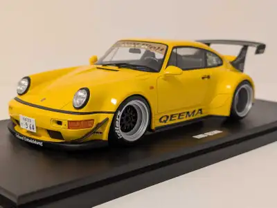 GT Spirit 1/18 scale Porsche 911 964 REB Qeema in yellow. This model was available in a small quanti...