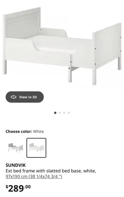Ext. Solid wood bed frame with slats dropoff$, View more