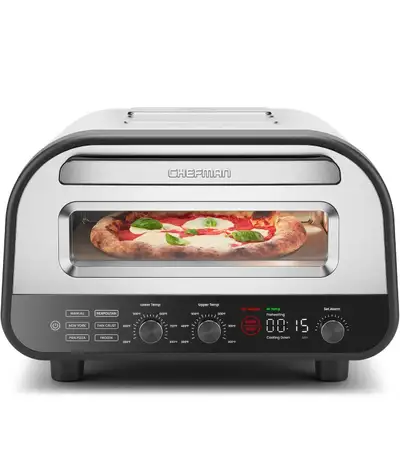 CHEFMAN Indoor Pizza Oven - Makes 12 Inch Pizzas in Minutes, Heats up to 800°F - Countertop Electric...