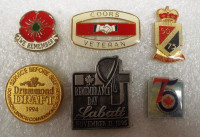 6 MILITARY COLLECTOR PINS (REMEMBRANCE DAY)