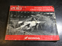 2010 Honda CRF250R Motocross Competition Handbook Manual