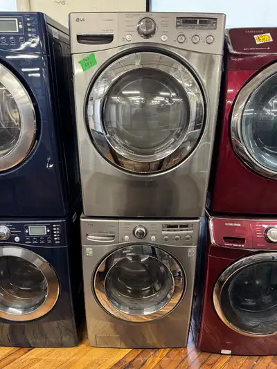  LG stainless steel washer dryer set, View more