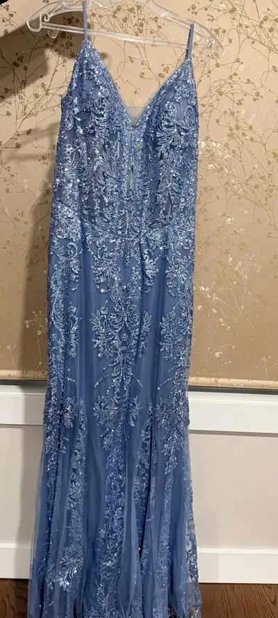 Light blue prom dress in excellent condition, View more
