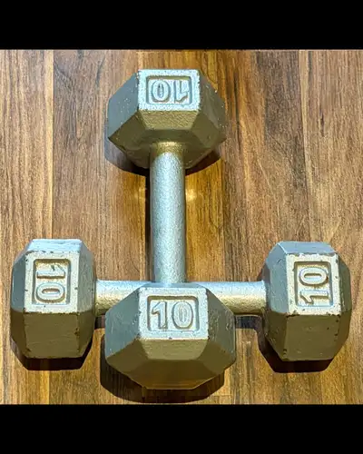 Pair of 10lb dumbbells., View more