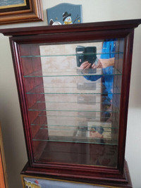 FIRST $95 EACH ~ Mirror Glass Shelves Cabinet/Wood Amish Cabinet