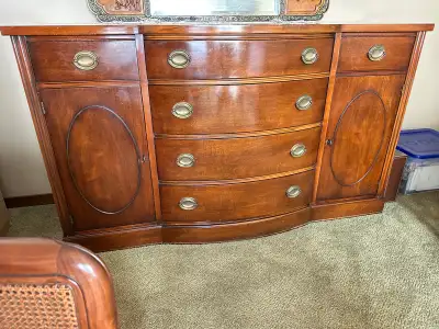 Vintage Drexel Buffet Sideboard and Dining table and chairs Set, View more