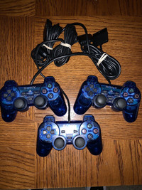Transparent Blue Sony PS2 Controllers $20 EACH