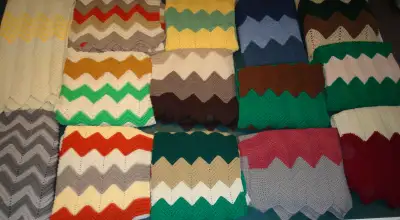 NEW  HAND-CROCHETED  WOOL  BLANKETS, View more