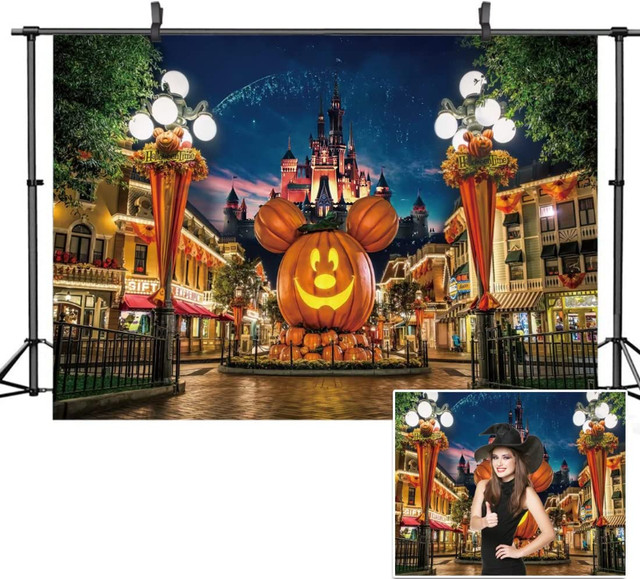 DHXXSC 8X6FT Halloween Pumpkin Backdrop Night Street DH-122 in Other in City of Toronto