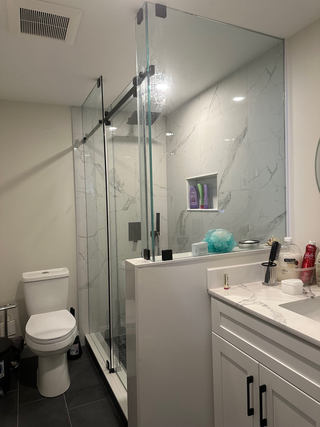 SHOWER GLASS DOORS ENCLOSURES OFFICE ENTRANCES GLASS RAILING ETC in Bathwares in Oakville / Halton Region - Image 3