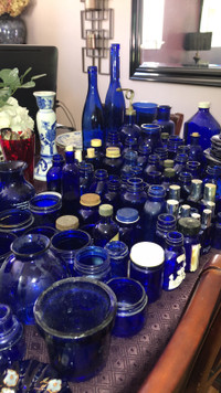 Estate sale Selling over 200 bottles cobalt blue vintage