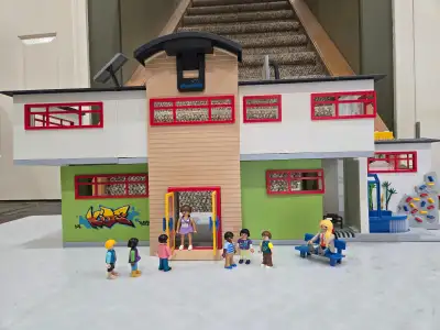 This Playmobil School Set comes with the gym and the history class additions. All furniture and figu...