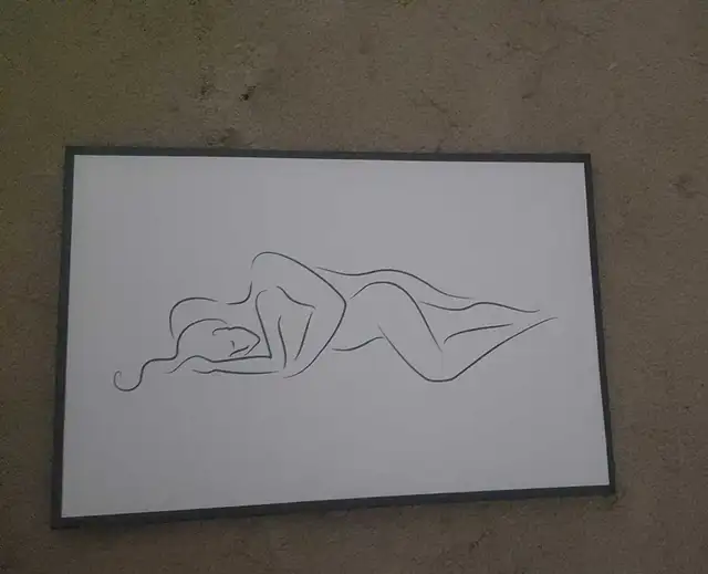 Original Minimalist Figure Line Drawing