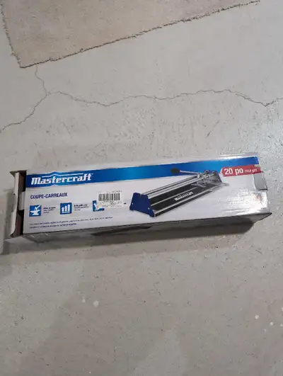 I am selling a new Mastercraft 20-inch tile cutter, perfect for your tiling projects. This cutter is...