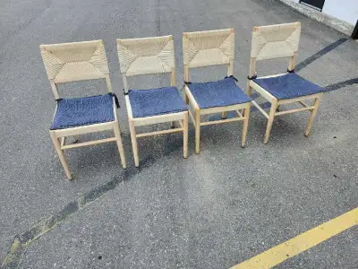 SALE!!  Wood Restaurant / Dining Chairs W/ Cord Seats and Backs, View more