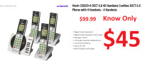 VTech 4-Handset DECT 6.0 Cordless Phone With Caller ID CS6919-4