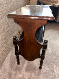 Antique magazine rack stand table